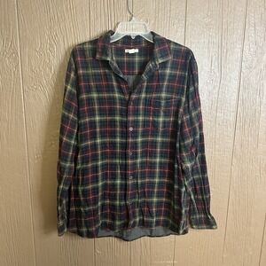 Carbon 2 Cobalt Shirt Mens Large Tartan Plaid Cotton Flannel‎ Soft Natural Fiber